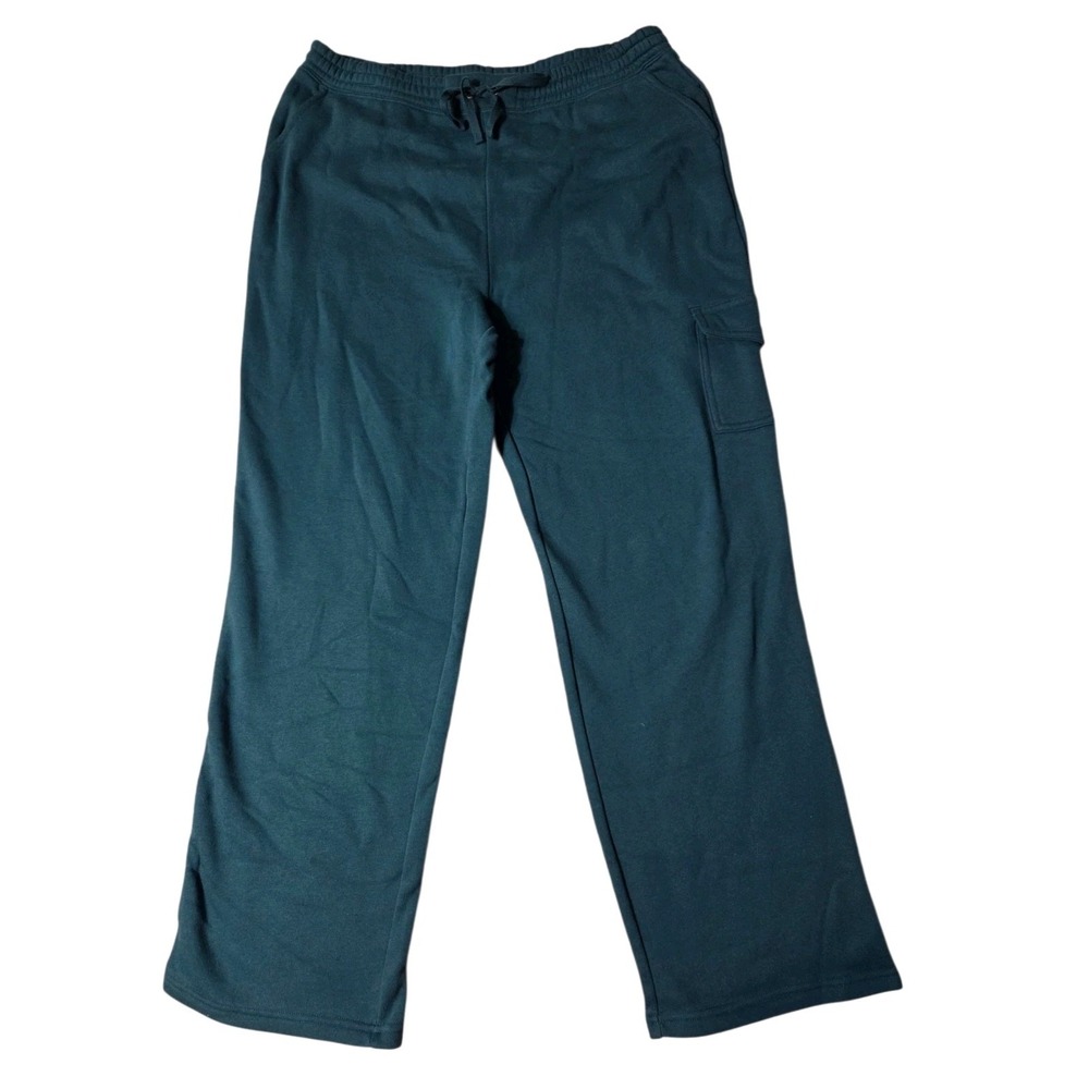 Karen Scott Petite Green Fleece-Lined Casual Cargo Sweat Pants LP NWT